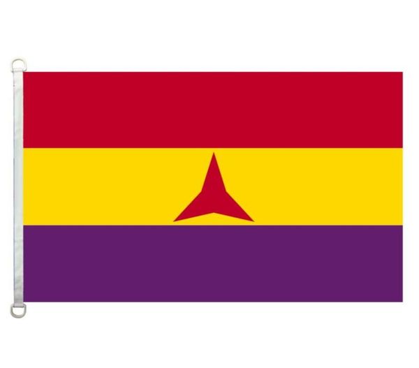 Bandera de las Brigadas Internacionales de la República Española, 3x5 pies, 90x150cm, 100 poliéster, 110gsm, tejido de punto por urdimbre, bandera para exteriores 8719521