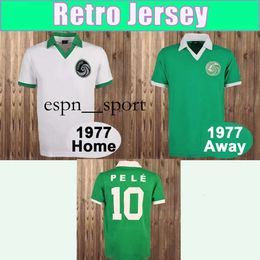 Espnsport 1977 COSMOS Retro Maillots de football pour hommes NOUVEAU Accueil Blanc Extérieur Vert Chemises de football YORK Uniformes à manches courtes