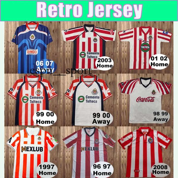 espnsport 1996 2008 Chivas Guadalara Camiseta de fútbol retro RAMIREZ B. GALINDO R. MORALES O. BRAVO Uniformes de camiseta de fútbol local visitante