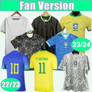 espnsport 22 Brazilië voetbalshirt voor heren L. PAQUETA NERES P. COUTINHO FIRMINO G. JESUS MARCELO PELE en 23 24 Home Away GK speciale edities voetbalshirts