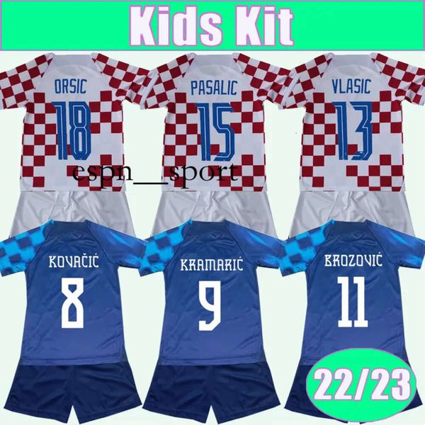 Espnsport 2223 MODRIC RAKITIC Kit Enfants Maillots de Football Équipe Nationale PASALIC KRAMARICP ORSIC Accueil Rouge Blanc Extérieur Maillots de Football Enfant