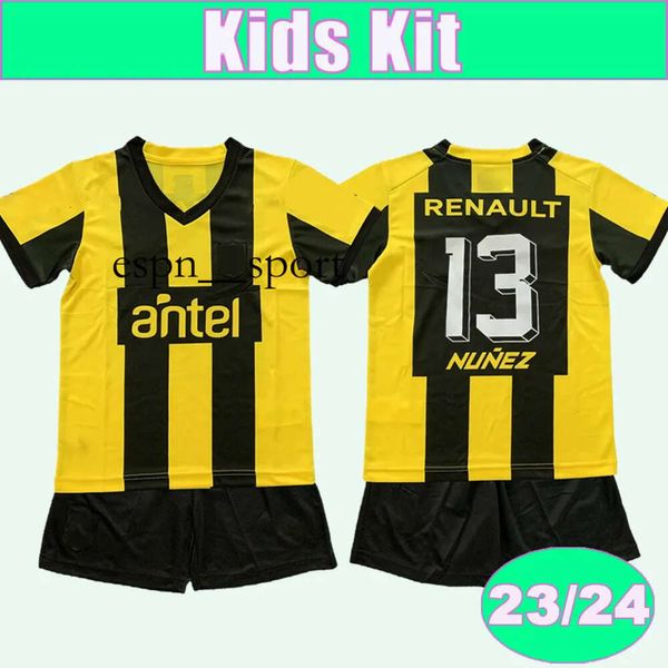 Espnsport 23 24 Penarol RODRIGUEZ Kit enfants Maillots de football MENDEZ SARAVIA RAK S Accueil Jaune Noir Costume pour enfants Maillot de football Uniformes à manches courtes