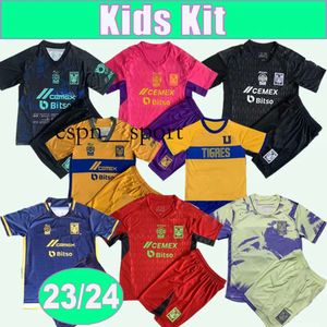 Espnsport 23 24 Tigres De La UANL Kit Enfants Maillots de Football GIGNAC LOPEZ D. REYES PIZARRO AQUINO L. QUINONES Domicile Extérieur 3ème GK Édition Spéciale Maillots de Football Commémoratifs