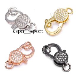 Espnsport Riversr CZ Micro Pave mousqueton blanc rose jaune pistolet noir cuivre Zircon collier Bracelet connecteur attaches bijoux à bricoler soi-même accessoires