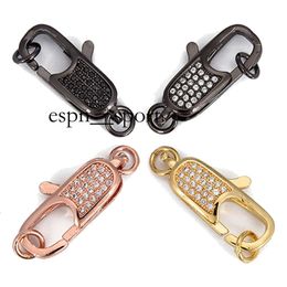 Espnsport Riversr CZ Micro Pave mousqueton accessoires blanc rose jaune pistolet noir Type de serrure cuivre Zircon crochets connecteurs bijoux à bricoler soi-même résultats en gros