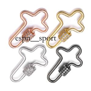 espnsport Riversr CZ Micro Pave Schroefsluitingen Wit Roze Geel Pistool Zwart Kruis Koperen Zirkoon Hanger Connectors DIY Sieraden Bevindingen Groothandel