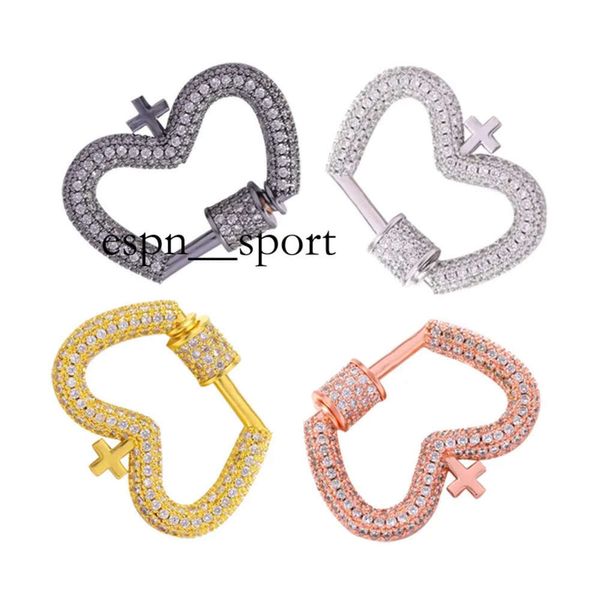 Espnsport Riversr CZ Micro Pave Fermoirs à vis Blanc Rose Jaune Pistolet Croix Noire Demi Pêche Cuivre Zircon Pendentif Connecteurs DIY Résultats de Bijoux En Gros