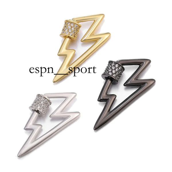 Espnsport Riversr CZ Micro Pave Fermoirs à vis Blanc Jaune Pistolet Noir Boulon d'éclairage Cuivre Zircon Pendentif Connecteurs DIY Résultats de Bijoux En Gros