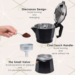 Espresso koffiezetapparaat Pot aluminium moka pot klassiek Italiaans koffiezetapparaat Stovetop Home Outdoor Moka Coffee Pot 100/150/300ml