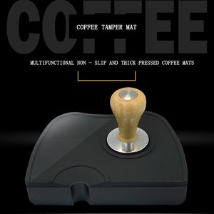 Espresso Koffie Sabotage Mat Silicon Rubber Hoek Antislip Pad Gereedschaphouder Barista Aanstampen 210309328O
