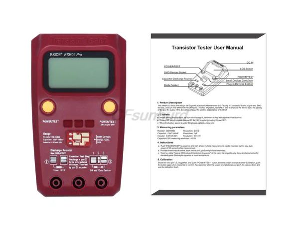 ESR02PRO TESTORS DU TÉSISTOIRE DU TÉSISTOIRE DU TÉSISTORATION RÉSISTANCE DE L'INDUCTANCE LCR METRIMETER Multimètre Composants SMD Mesure ESR