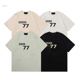 Ess 1977 77 Desiger Tij Mes T Shirts Borst Brief Lamiated Prit Korte Mouw Casual T-shirt 100% Pure Cotto Tops voor Me Ad 08