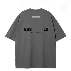 Ess Back Silicone Imprime tridimensionnelle peigned Double Wash Cotton Matière de coton masculin et féminin grande taille Lâche baisse des t-shirts à double point S à 4xl