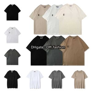Ess Designer Mens T-Shirts Chest Letter Laminado Print Tide Manga corta High Street Loose Oversize Casual T-shirt 100% Pure Cotton Tops para hombres y mujeres 7YV9