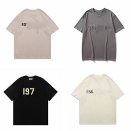 ESS Designer Tide T-shirts Lettre poitrine imprimé laminé à manches courtes High Street Lâche Oversize T-shirt décontracté 100% Pur coton Tops pour hommes et femmes S-XL