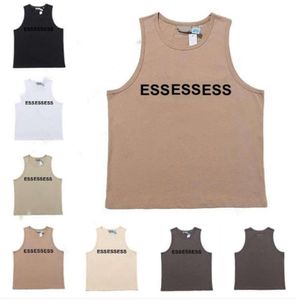 ESS Mens Tank Top T-shirt Trend Marque en trois dimensions Lettrage Pure Coton Lady Sports Casual Loose High Street Sleeveless Vest Top EU Size S-XL High Quality 66688