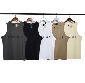 ESS Mens Tank Top T-shirt Trend Marque en trois dimensions Lettrage Pure Coton Lady Sports Casual Loose High Street Sleeveless Vest Top EU Size S-XL High Quality 43677