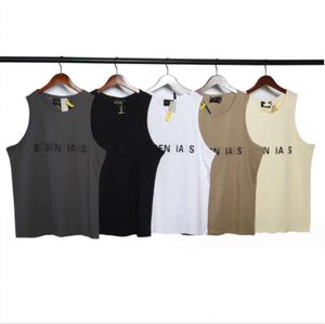 ESS Mens Tank Top T-shirt Trend Marque en trois dimensions Lettrage Pure Coton Lady Sports Casual Loose High Street Sleeveless Vest Top EU Size S-XL High Quality 65577