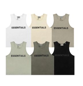 ESS Mens Tank Top T-shirt Trend Brand Lettrage tridimensionnel en trois dimensions Pure Coton Lady Sports Casual Loose High Street Sleeveless Vest Top EU Size S-XL HAUTE QUALITÉ 455554