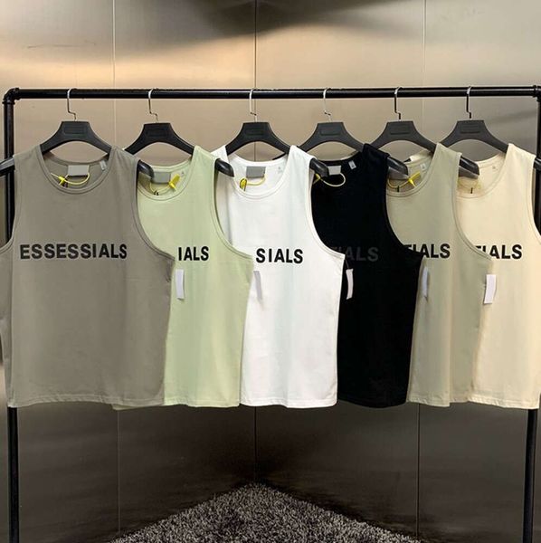 ESS Camiseta sin mangas para hombre, camiseta, marca de tendencia, letras tridimensionales, algodón puro, deportes para dama, informal, suelto, sin mangas, chaleco, talla UE, S-XL, todo tipo de moda