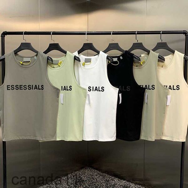 Ess Camiseta sin mangas para hombre Camiseta Tendencia Marca Letras tridimensionales Algodón puro Señora Deportes Casual Suelto High Street Chaleco sin mangas Tamaño de la UE S-XL 4CFO 4CFO