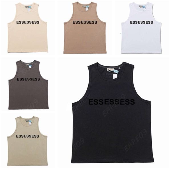 ESS Débardeur pour hommes T-shirt tendance lettrage tridimensionnel pur coton dame sport décontracté ample haute rue gilet sans manches taille ue S-XL 32