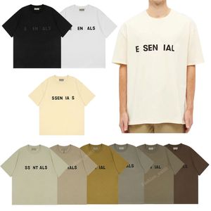 Ess-Camiseta de manga corta para hombre y mujer, ropa de verano Retro americana de estilo Hip-hop, peso pesado, media manga, tendencia, niebla, calle alta