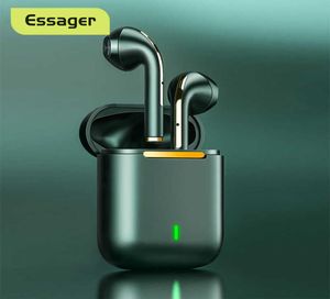 Essager J18 TWS Bluetooth -hoofdtelefoons stereo True draadloze headset oordopjes in oorhanden oortelefoons oorbrui voor mobiele telefoon4900600