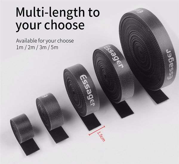 Essager Tearable Cable Organizer USB Bundle Winder Data Line Ties Mouse Wire Soporte para auriculares HDMI Cord Free Cut Management Phone Hoop Tape