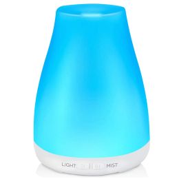 Diffuser voor etherische oliën Verbeterde diffusers voor etherische oliën Aromatherapie Diffuser Cool Mist-luchtbevochtiger met 7 kleuren LED-verlichting