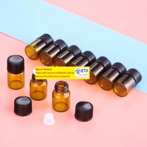 Essentiële olieklasflessen 1 ml 2 ml 3 ml groente 12 Olie essentie opberg aromatherapie zwarte pet parfum Amber Flacon