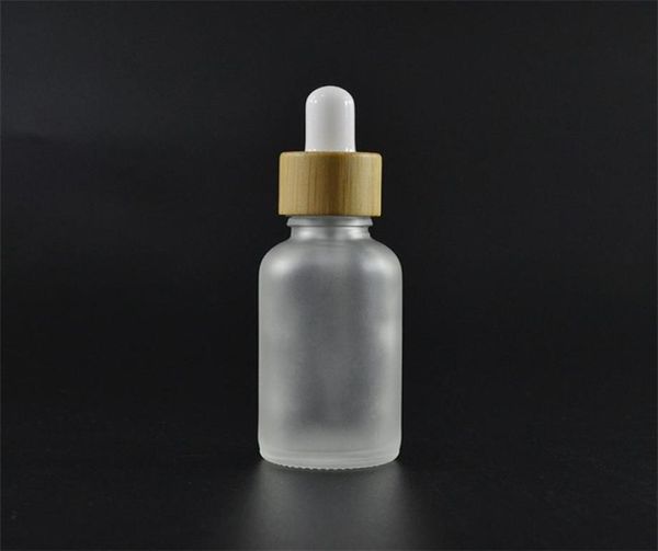 Bouteille à huile à huile essentielle avec bambou Bambou Bambou Bottle de sérum givré vert bleu ambre transparent 10 ml 15 ml 20 30 ml 50 ml 21 G25107149