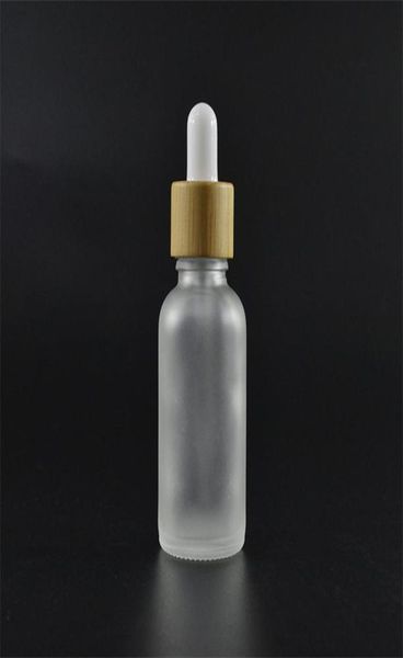 Flacon compte-gouttes en verre d'huile essentielle avec couvercle en bambou Flacon de sérum en bambou givré vert bleu ambre clair 10 ml 15 ml 20 30 ml 50 ml 21 G28297192