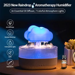 Difusores de aceites esenciales 2023 Humidificador de nube de lluvia Gota de lluvia H2O Difusor de aroma de aire Aceite esencial Aromaterapia para el hogar 231116