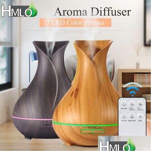 Essential Oils Diffusers 500Ml Air Humidifier Oil Diffuser Aroma Trasonic Mist Maker Home Fragrance Aromatherapy Humificador For Offic Dhqag