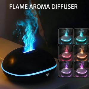 Essentiële oliën Diffusers Aroma Diffuser Air 7 Kleur LED Essentiële olie Vuur Vlamlampbevochtiger Ultrasone Mist Maker Fogger Aroma Geur Diffuser 231213