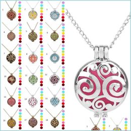 Diffuseurs D'huiles Essentielles Collier Diffuseur D'arôme Médaillons Ouverts Pendentif Par Médaillon D'huile Chaîne De 70 Cm Avec Coussinets De Feutre Drop Delivery Accueil Ga Dhehq