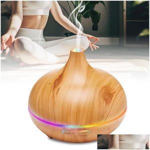 Huiles essentielles Diffusers Arôme Diffuseur Huile pour le bureau à domicile Mist cool Humidificateur Chambre calme avec ambiant Light Wafless Off Drop Dh9w0