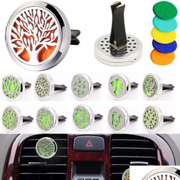 Huiles essentielles diffuseurs aromathérapie diffuseur d'huile de maison pour assainisseur d'air de voiture par clip de médaillon avec 5 pc