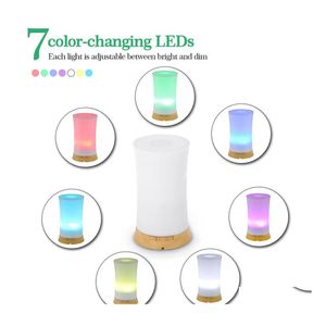 Diffuseurs d'huiles essentielles Colorf Creative Home Fragrance Aroma Humidifier Wood Grain Reed Diffuser Sticks Hine Household Drop Deliver Dhug6