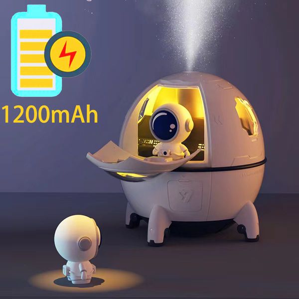 Diffuseurs d'huiles essentielles est - Space Capsule sans fil mignon humidificateur d'air avec batterie 1200 mAh 220 ml rechargeable maison diffuseur d'huile d'arôme cadeau pour enfants 230525