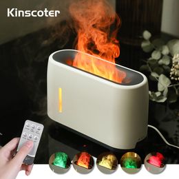 Diffuseurs d'huiles essentielles Kinscoter 240ml Diffuseur d'arôme d'huile d'humidificateur de flamme avec télécommande RVB Simulation d'éclairage de couleur Effet de feu 221118