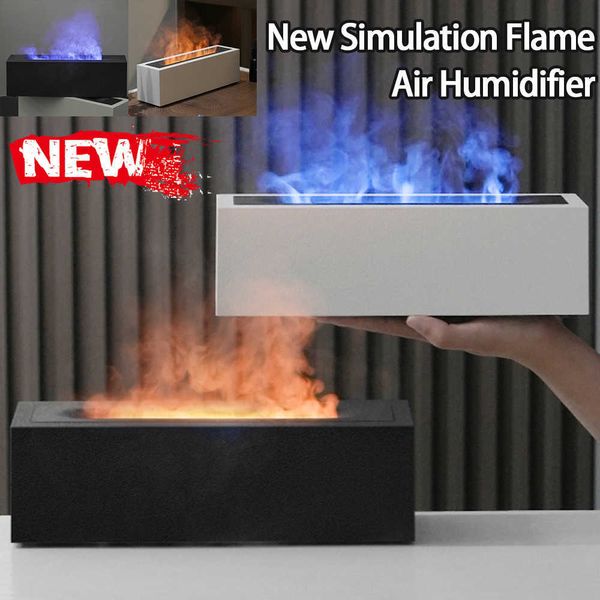 Diffuseurs d'huiles essentielles New Flamme Arôme Diffuseur Simulation Humidificateur D'air LED Lampe À Huile Difusor Pour La Maison Électrique À Ultrasons Y23