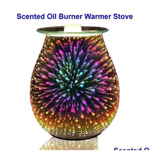 Essentiële Oliën Diffusers Olie Diffuser Elektrische Kaars Warmer Glazen Taartbrander 3D Effect Nachtlampje Wax Melt Voor Thuiskantoor Slaapkamer Dhhg8