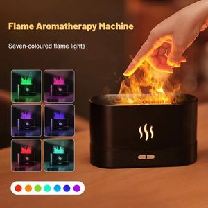 Diffuseurs d'huiles essentielles humidificateur de parfum air ultrasonique avec simulation d'éclairage LED machine de parfum de flamme colorée 231011