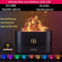 Essentiële oliën Diffusers Reup Flame Aroma Diffuser Luchtbevochtiger Ultrasone Cool Mist Maker Fogger Led Essentiële olielie Jellyfish Difusor Geur Home 230821