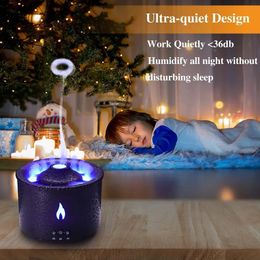 Diffuseurs d'huiles essentielles REUP Huile de diffuseur d'arôme de flamme volcanique 360 ml Humidificateur d'air portable avec anneau de fumée mignon Lampe de nuit Parfum 231023