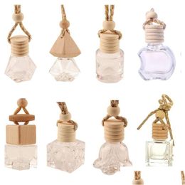 Huiles essentielles Diffusers Stock Car suspension de bouteille en verre vide par aromathérapie Refipillable diffuseur Air plus frais Pragance Pendant Ornam Dhngk