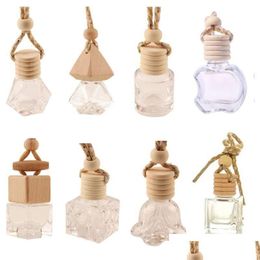 Huiles essentielles Diffusers Stock Car suspension de bouteille en verre vide par aromathérapie Refipillable diffuseur Air plus frais Pragance Pendant Orn Dhjgi