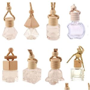 Essentiële oliën diffusers voorraad auto hangende glazen fles leeg per aromatherapie hervulbare diffuser lucht frissere geur hanger Orn Dhz1U